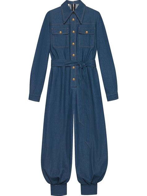 gucci denim jumpsuit|Gucci jumpsuit for women.